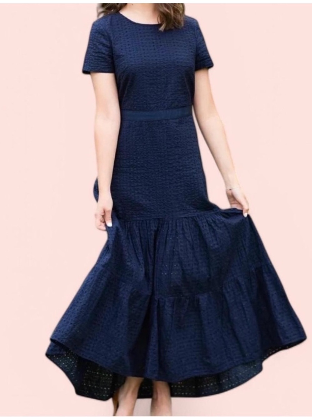 Banana Republic Navy Eyelet Maxi Dress